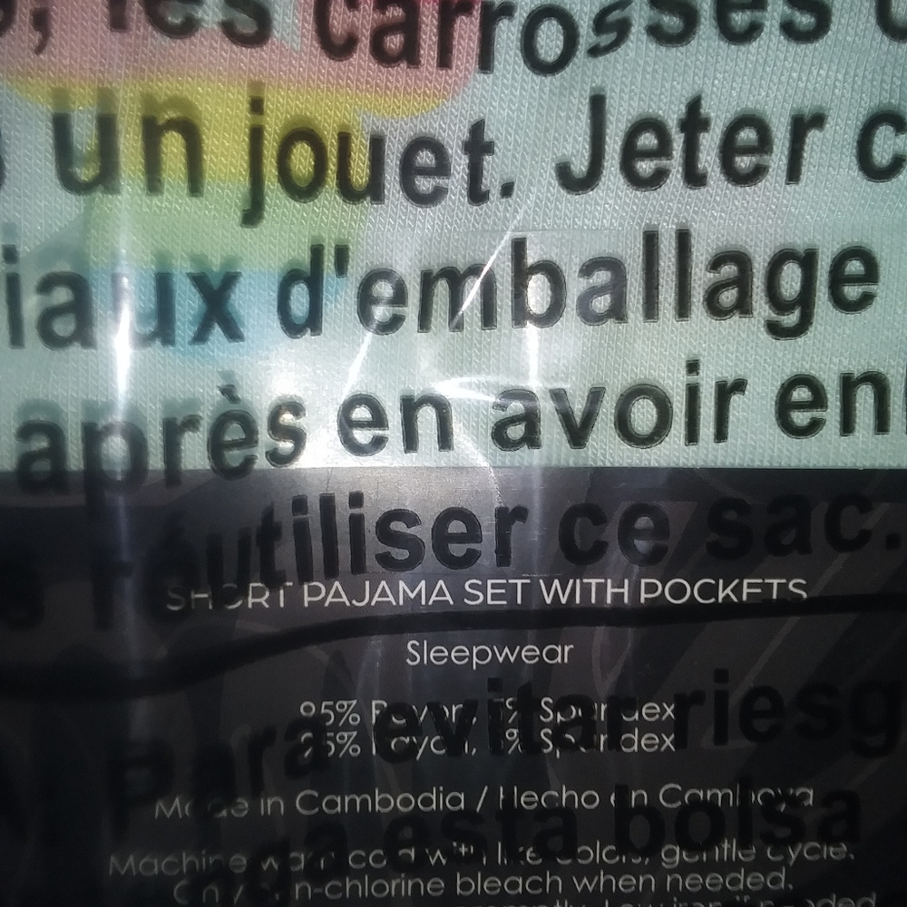 Disney pajama shorts set with pockets size large new - Picture 7 of 12